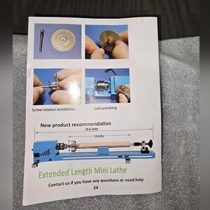 Blue Mini Wood Lathe Machine